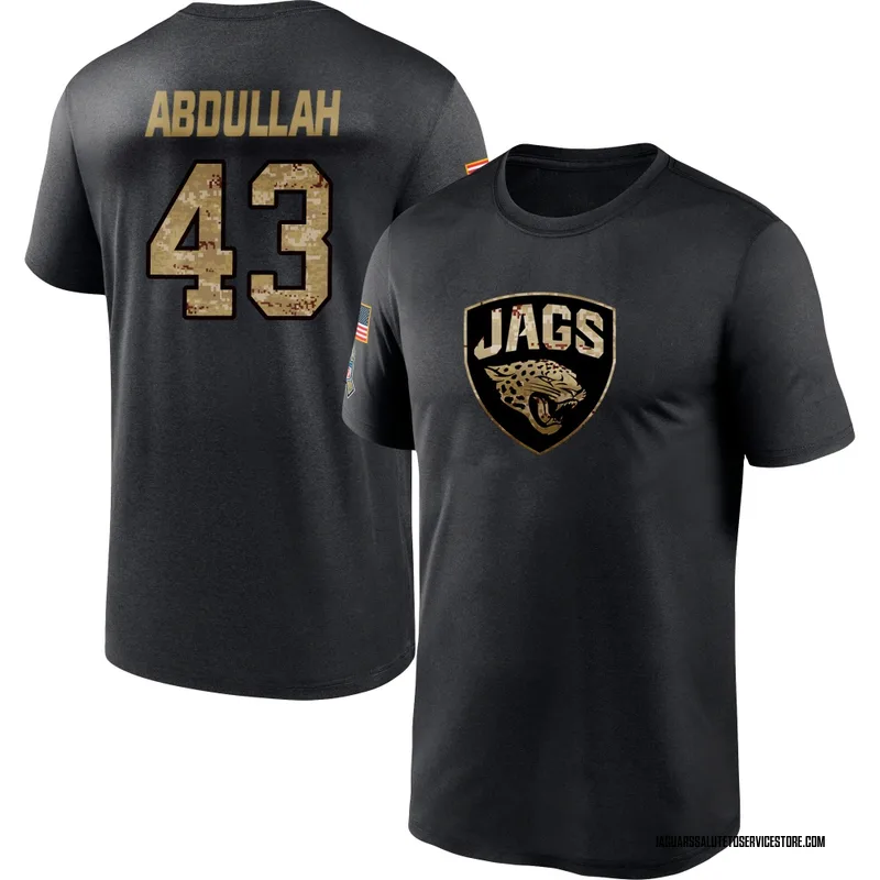 Men's Ameer Abdullah Jacksonville Jaguars Black 2020 Salute To Service Performance T-Shirt