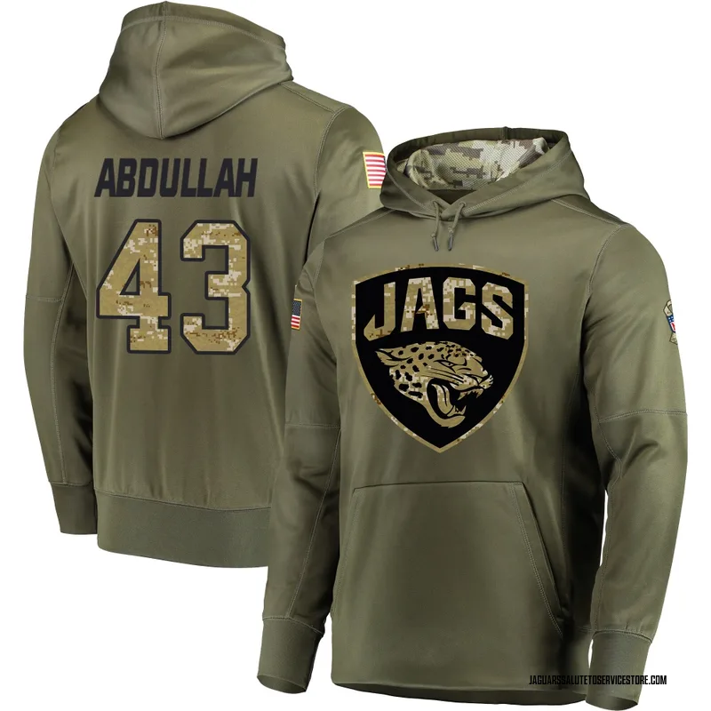 Men's Ameer Abdullah Jacksonville Jaguars Olive Salute to Service Pullover Hoodie