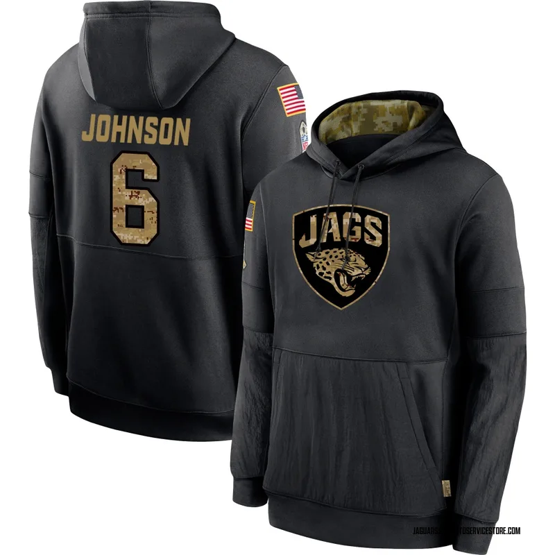 Men's Antonio Johnson Jacksonville Jaguars Black 2020 Salute to Service Sideline Performance Pullover Hoodie