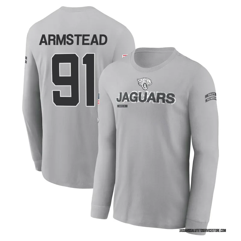 Men's Arik Armstead Jacksonville Jaguars Gray 2024 Salute to Service Long Sleeve T-Shirt