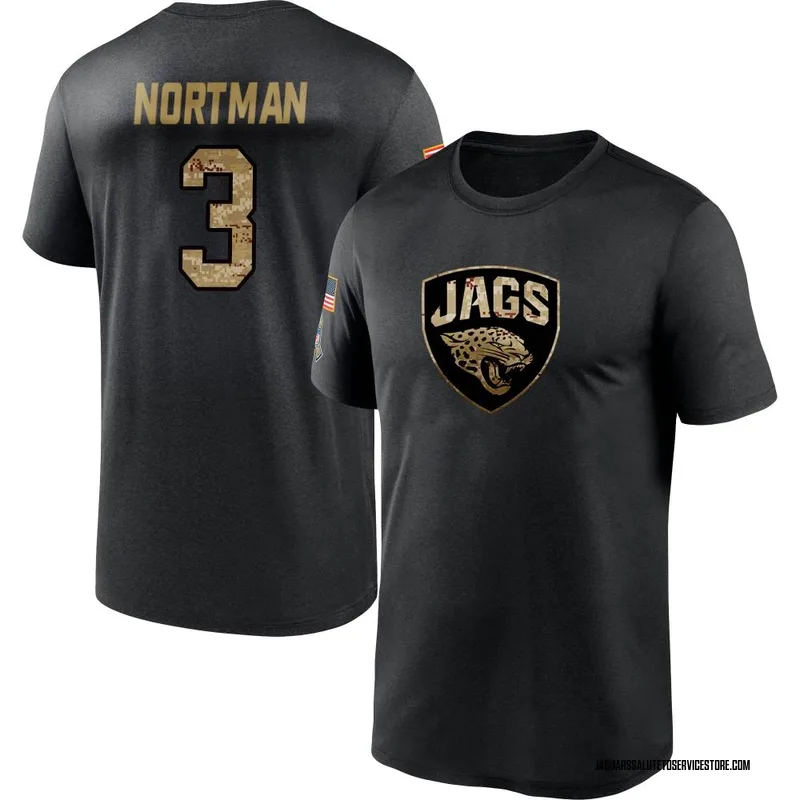Men's Brad Nortman Jacksonville Jaguars Black 2020 Salute To Service Performance T-Shirt