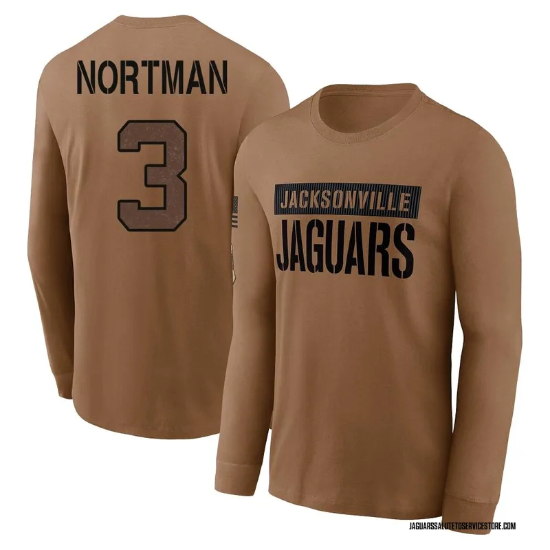 Men's Brad Nortman Jacksonville Jaguars Brown 2023 Salute To Service Long Sleeve T-Shirt