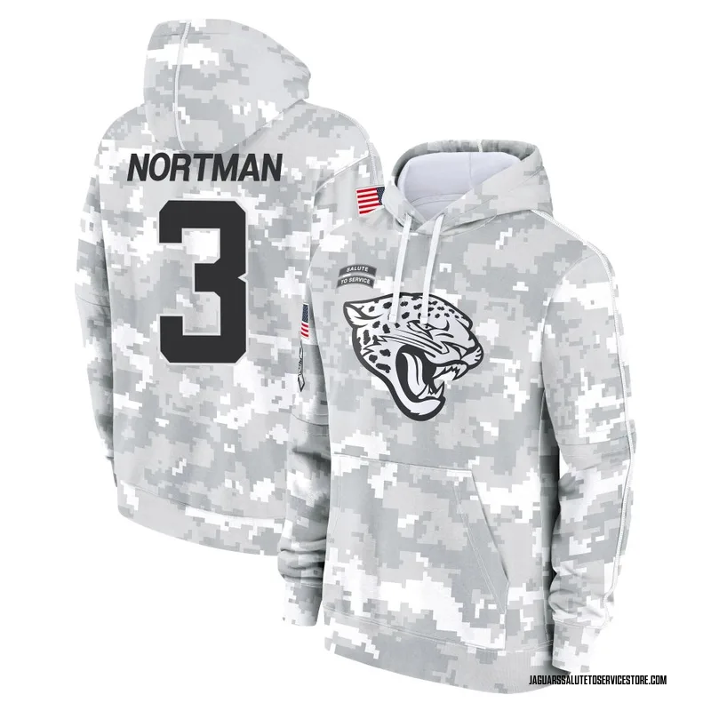 Men's Brad Nortman Jacksonville Jaguars Camo Arctic 2024 Salute to Service Club Fleece Pullover Hoodie
