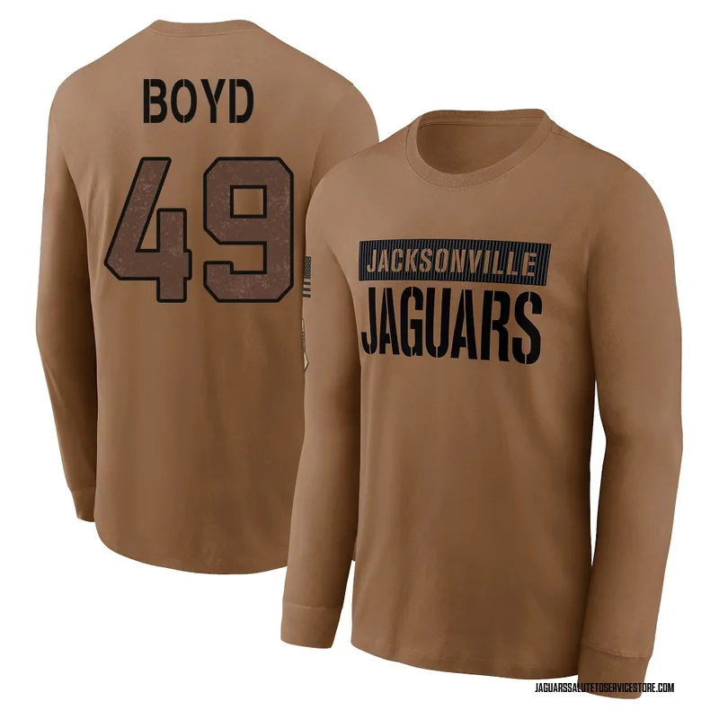 Men's Brady Boyd Jacksonville Jaguars Brown 2023 Salute To Service Long Sleeve T-Shirt