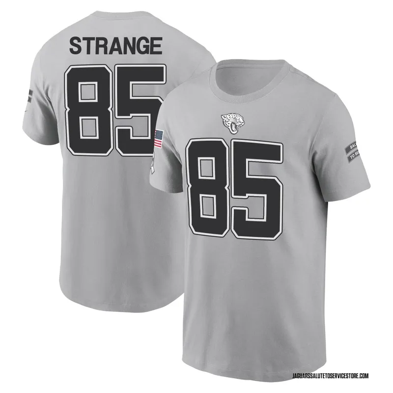 Men's Brenton Strange Jacksonville Jaguars Gray 2024 Salute to Service Name & Number T-Shirt