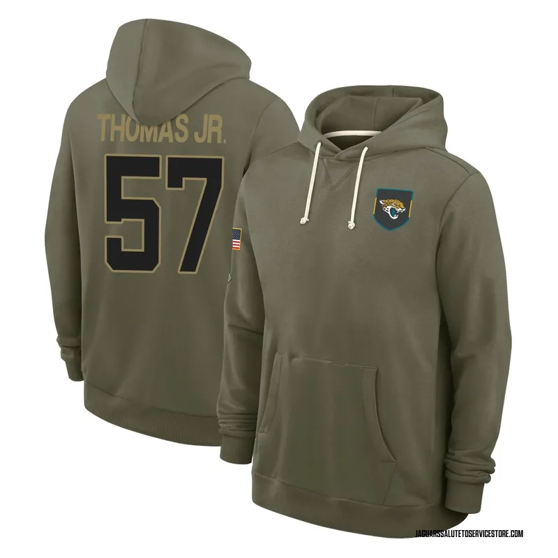Men's Bryan Thomas Jr. Jacksonville Jaguars Olive 2025 Salute to Service Hoodie