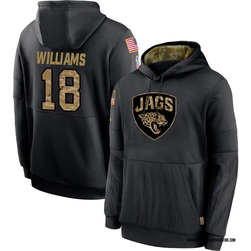 Men's CJ Williams Jacksonville Jaguars Black 2020 Salute to Service Sideline Performance Pullover Hoodie