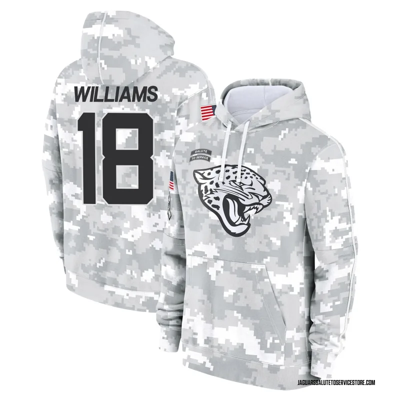 Men's CJ Williams Jacksonville Jaguars Camo Arctic 2024 Salute to Service Club Fleece Pullover Hoodie
