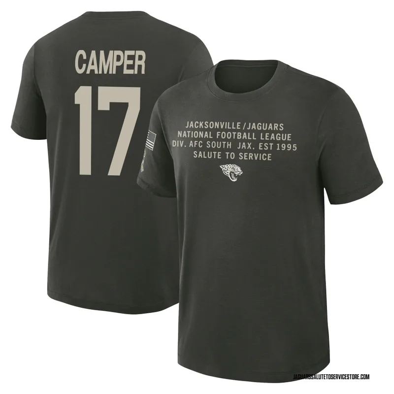 Men's Cam Camper Jacksonville Jaguars Green Forest/ 2025 Salute to Service Sideline Slub T-Shirt