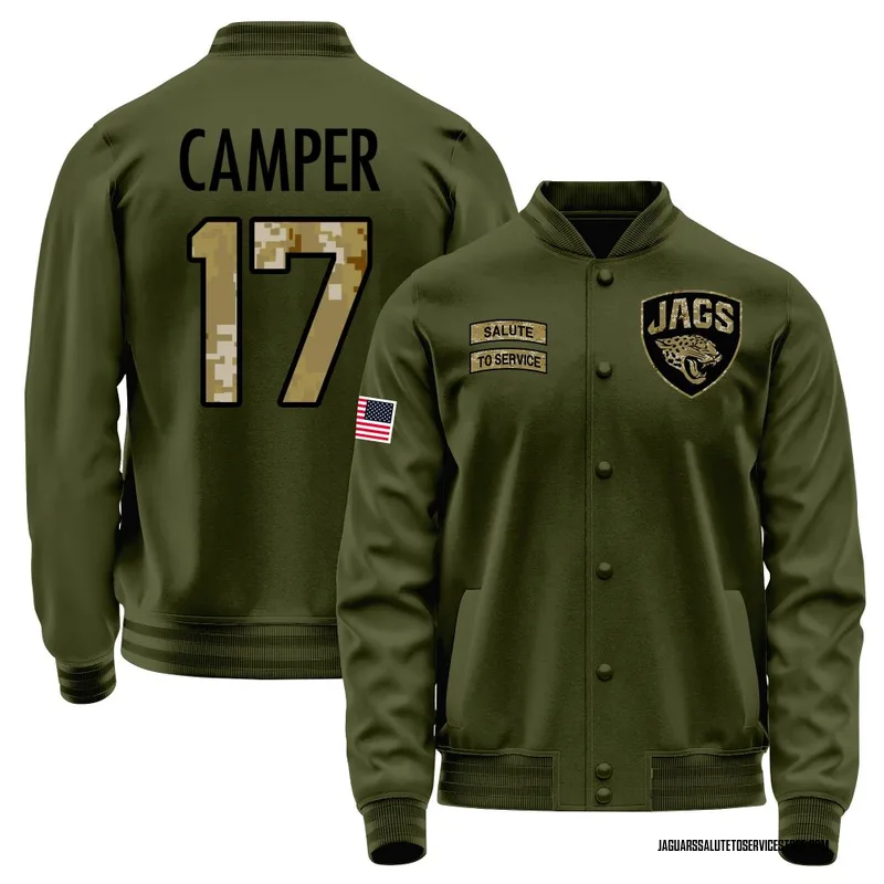 Men's Cam Camper Jacksonville Jaguars Olive Salute to Service Sideline Performance Jacket
