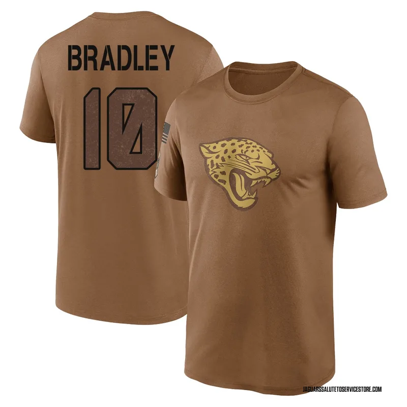 Men's Carter Bradley Jacksonville Jaguars Legend Brown 2023 Salute To Service Performance T-Shirt