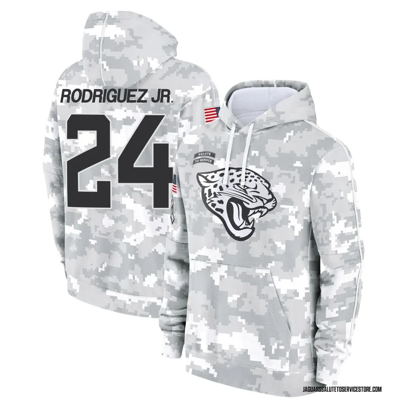 Men's Chris Rodriguez Jr. Jacksonville Jaguars Camo Arctic 2024 Salute to Service Club Fleece Pullover Hoodie