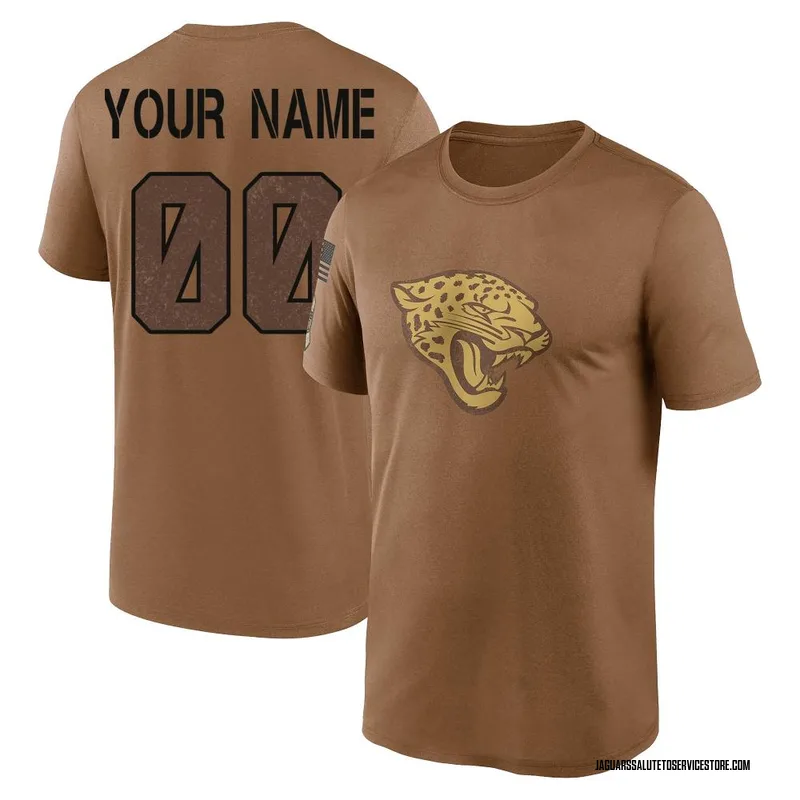 Men's Custom Jacksonville Jaguars Legend Brown 2023 Salute To Service Performance T-Shirt