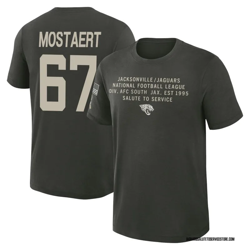 Men's Eli Mostaert Jacksonville Jaguars Green Forest/ 2025 Salute to Service Sideline Slub T-Shirt
