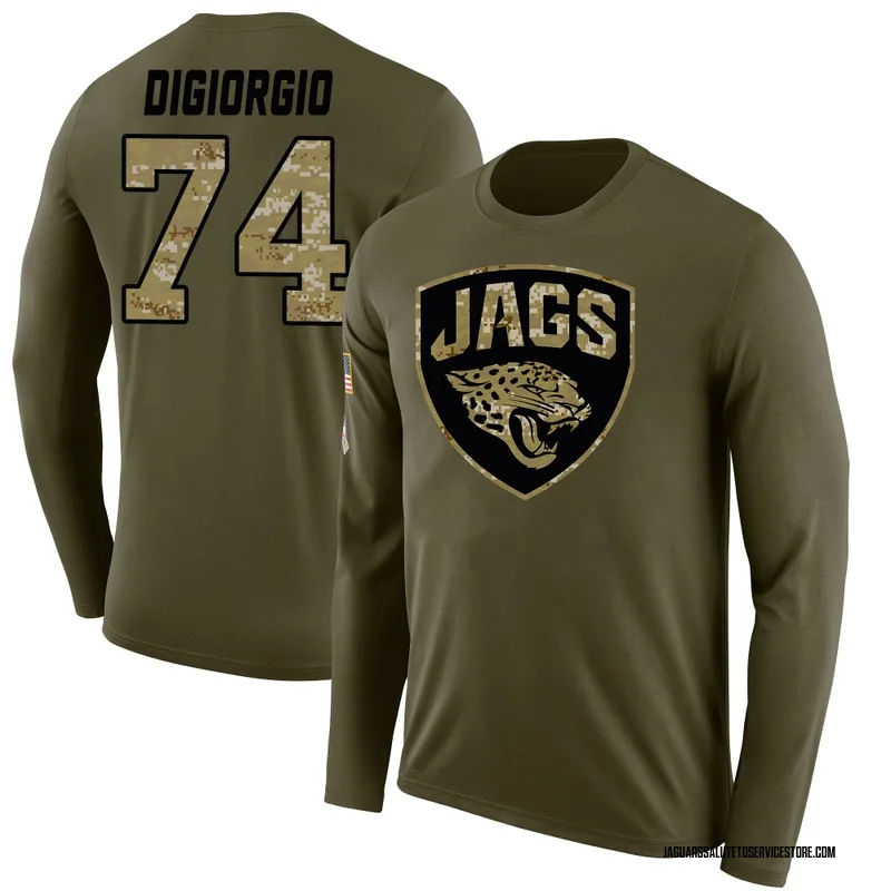Men's Garrett DiGiorgio Jacksonville Jaguars Legend Olive Salute to Service Sideline Long Sleeve T-Shirt