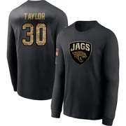 Men's J'Mari Taylor Jacksonville Jaguars Black 2020 Salute To Service Sideline Performance Long Sleeve T-Shirt