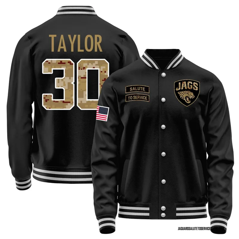 Men's J'Mari Taylor Jacksonville Jaguars Black Salute to Service Sideline Performance Jacket