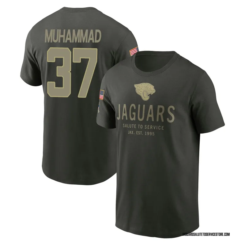 Men's Jabbar Muhammad Jacksonville Jaguars Green Forest/ 2025 Salute to Service Sideline Primary Edge T-Shirt