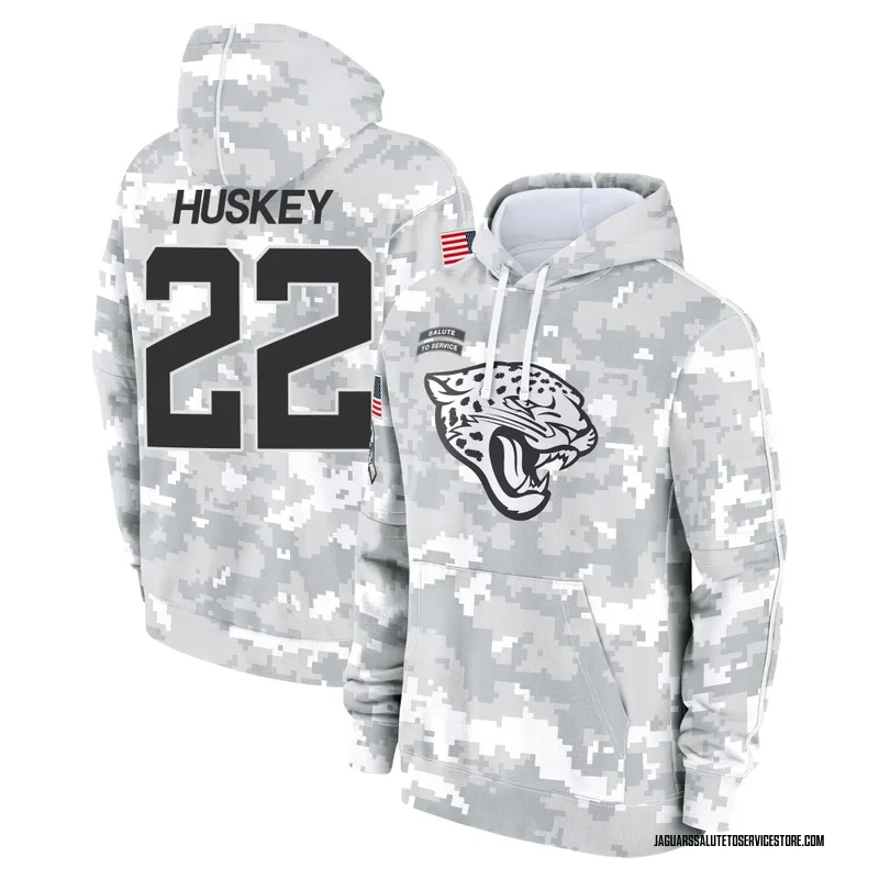 Men's Jalen Huskey Jacksonville Jaguars Camo Arctic 2024 Salute to Service Club Fleece Pullover Hoodie