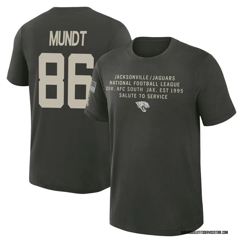 Men's Johnny Mundt Jacksonville Jaguars Green Forest/ 2025 Salute to Service Sideline Slub T-Shirt