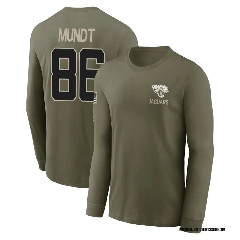 Men's Johnny Mundt Jacksonville Jaguars Olive 2025 Salute to Service Sideline Long Sleeve T-Shirt