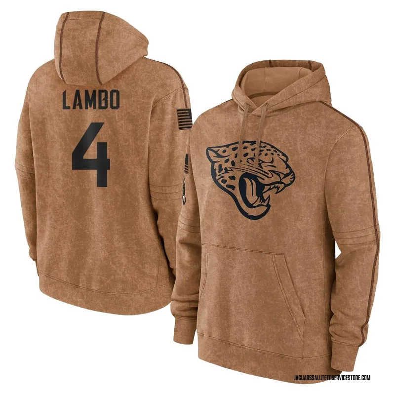 Men's Josh Lambo Jacksonville Jaguars Brown 2023 Salute To Service Club Pullover Hoodie