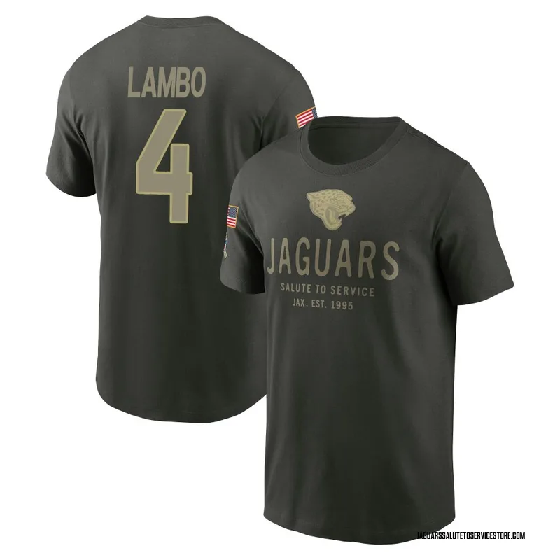 Men's Josh Lambo Jacksonville Jaguars Green Forest/ 2025 Salute to Service Sideline Primary Edge T-Shirt
