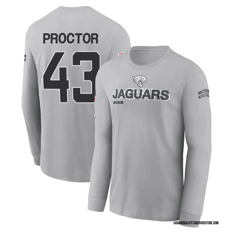 Men's Josh Proctor Jacksonville Jaguars Gray 2024 Salute to Service Long Sleeve T-Shirt