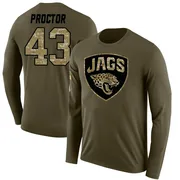 Men's Josh Proctor Jacksonville Jaguars Legend Olive Salute to Service Sideline Long Sleeve T-Shirt