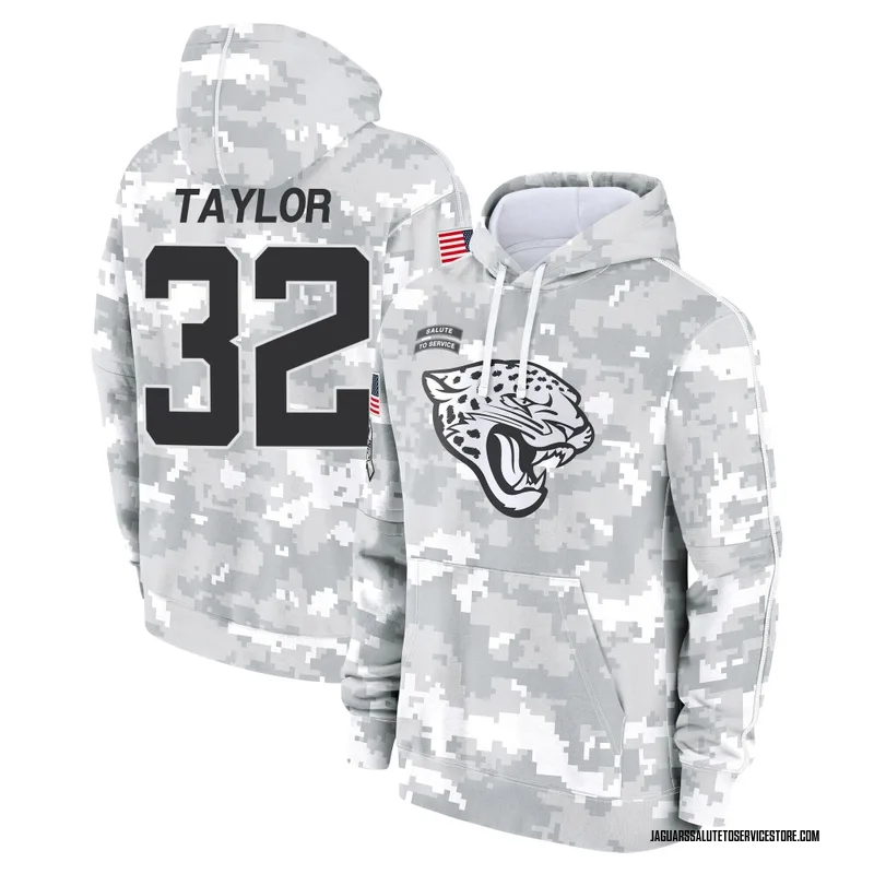 Men's Keith Taylor Jacksonville Jaguars Camo Arctic 2024 Salute to Service Club Fleece Pullover Hoodie