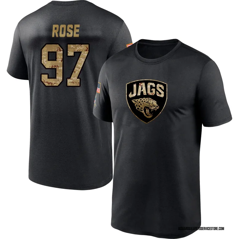 Men's Keivie Rose Jacksonville Jaguars Black 2020 Salute To Service Performance T-Shirt
