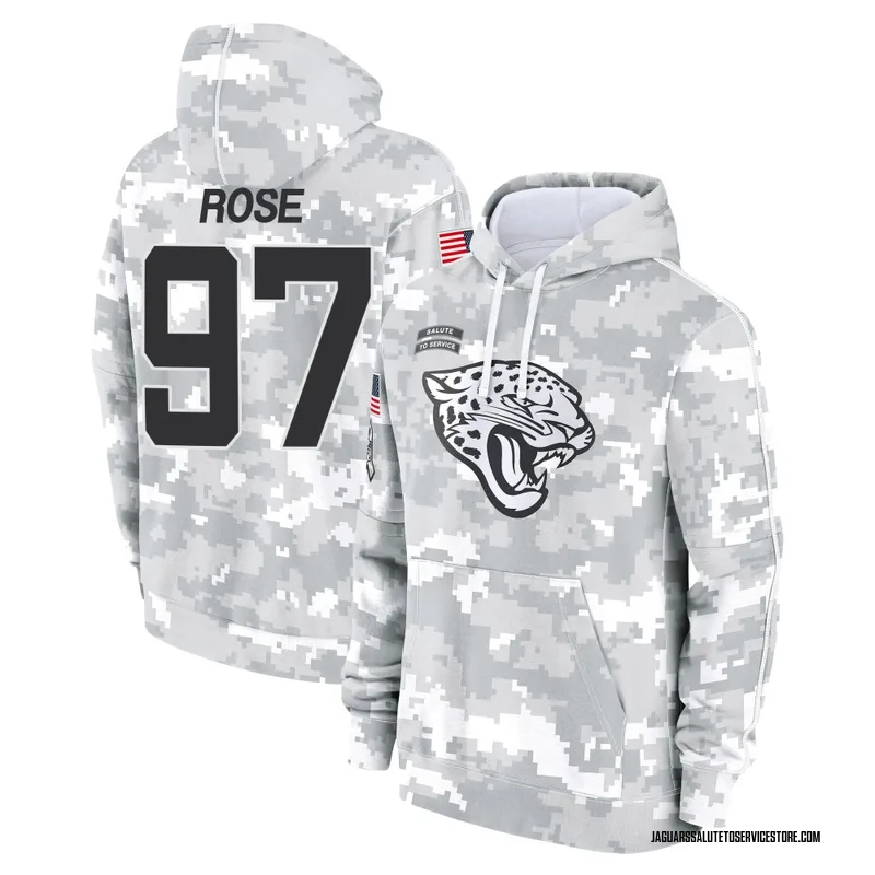 Men's Keivie Rose Jacksonville Jaguars Camo Arctic 2024 Salute to Service Club Fleece Pullover Hoodie