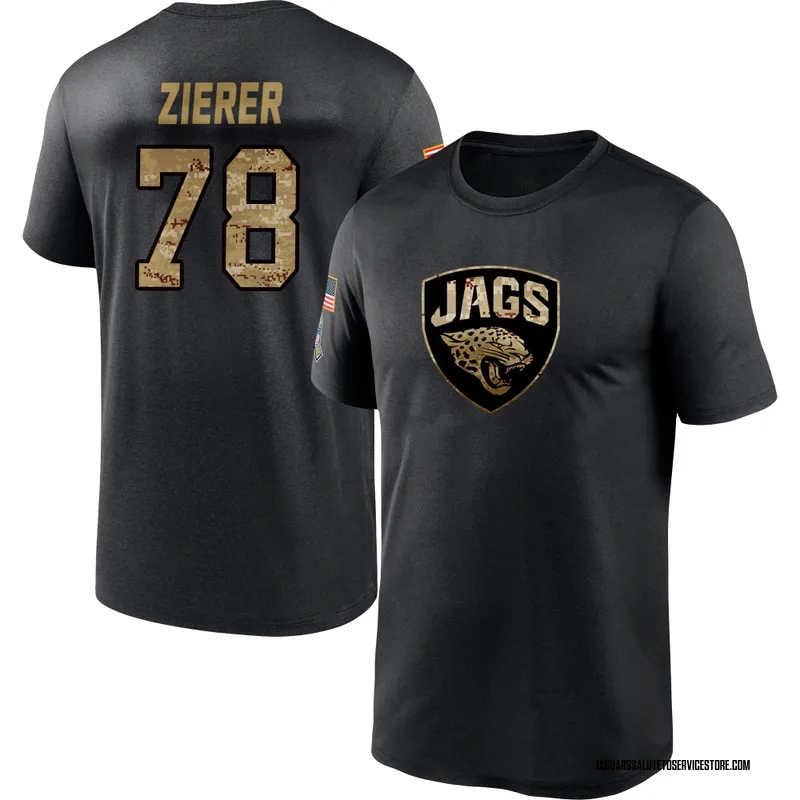 Men's Kilian Zierer Jacksonville Jaguars Black 2020 Salute To Service Performance T-Shirt