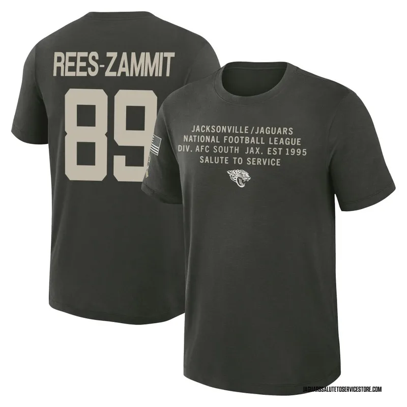 Men's Louis Rees-Zammit Jacksonville Jaguars Green Forest/ 2025 Salute to Service Sideline Slub T-Shirt