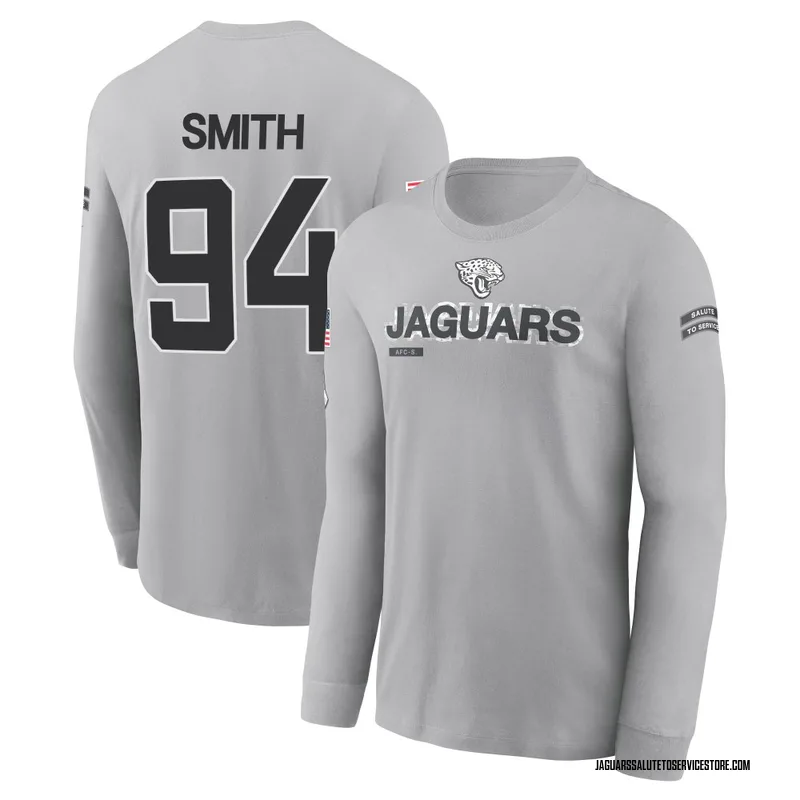 Men's Maason Smith Jacksonville Jaguars Gray 2024 Salute to Service Long Sleeve T-Shirt