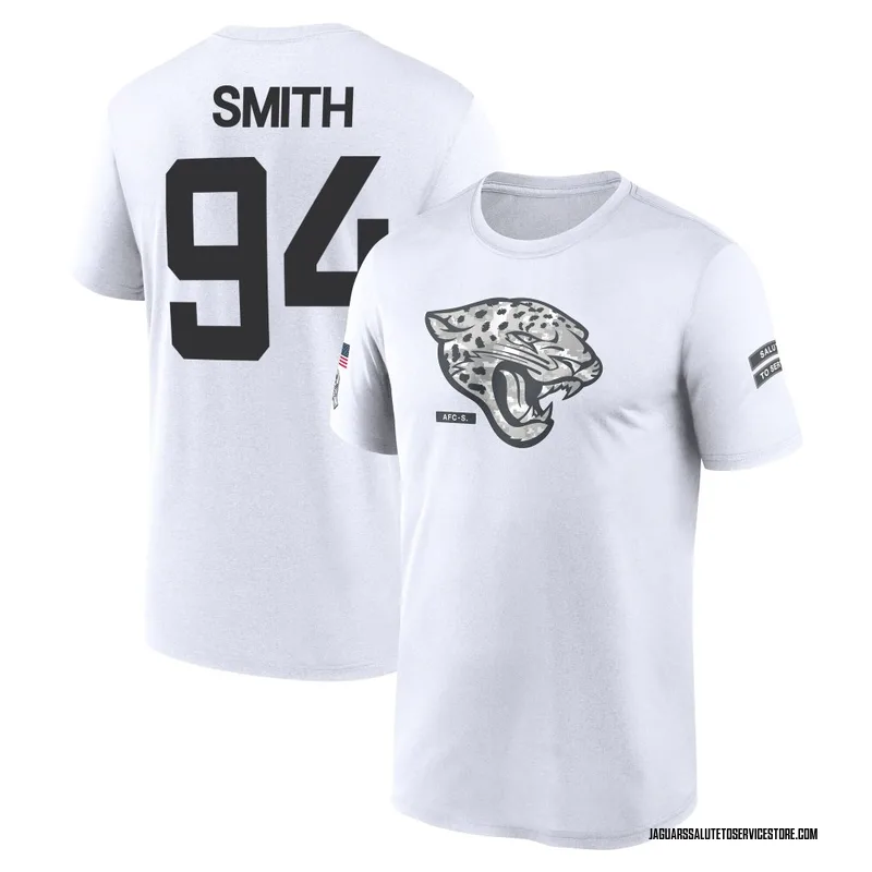 Men's Maason Smith Jacksonville Jaguars Legend White 2024 Salute to Service Performance T-Shirt