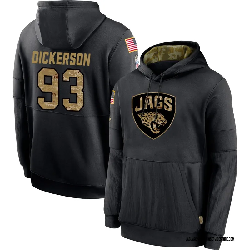 Men's Matt Dickerson Jacksonville Jaguars Black 2020 Salute to Service Sideline Performance Pullover Hoodie