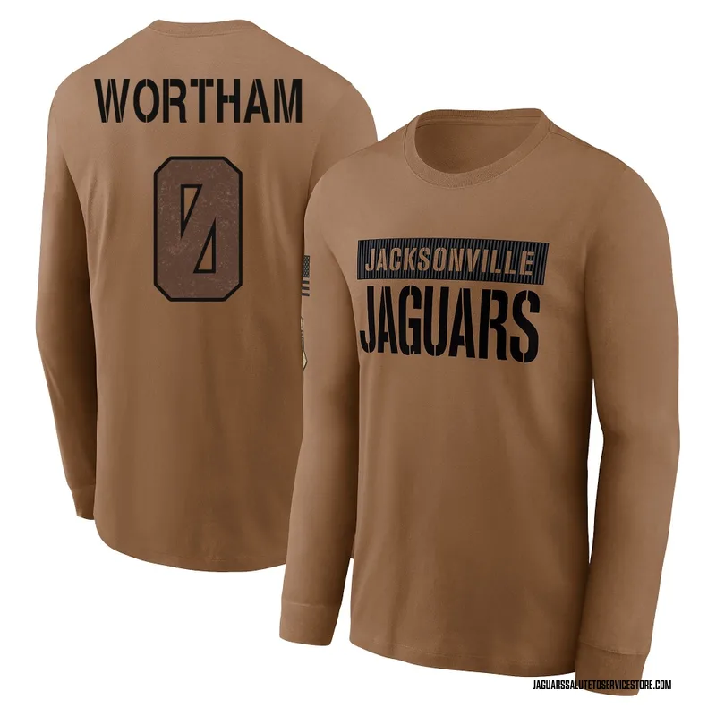 Men's Michael Wortham Jacksonville Jaguars Brown 2023 Salute To Service Long Sleeve T-Shirt