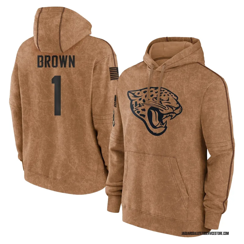 Men's Montaric Brown Jacksonville Jaguars Brown 2023 Salute To Service Club Pullover Hoodie