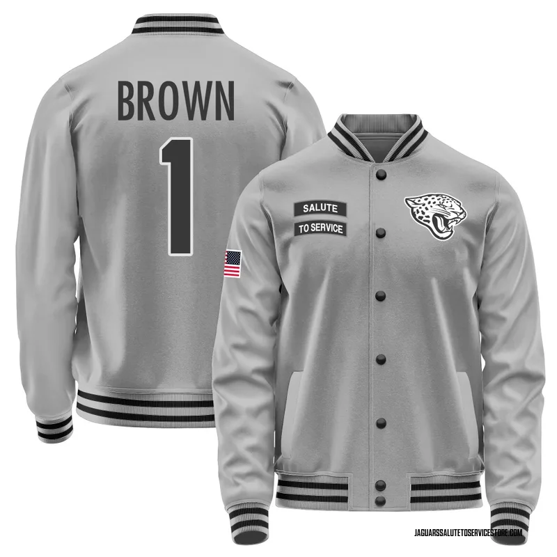 Men's Montaric Brown Jacksonville Jaguars Gray Salute to Service Performance Jacket