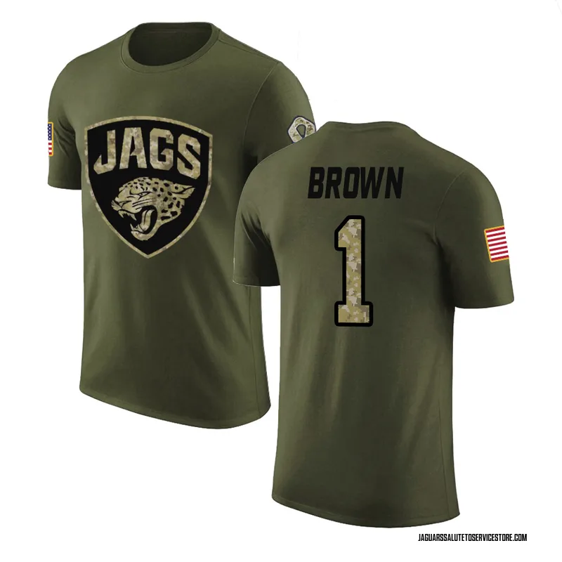 Men's Montaric Brown Jacksonville Jaguars Legend Olive Salute to Service T-Shirt