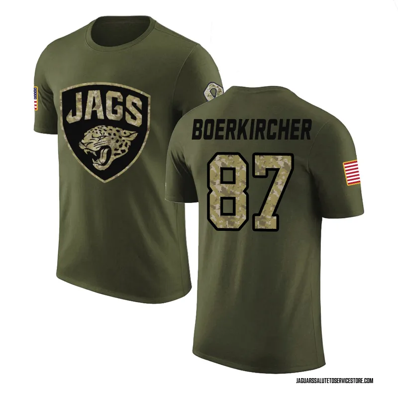 Men's Nate Boerkircher Jacksonville Jaguars Legend Olive Salute to Service T-Shirt