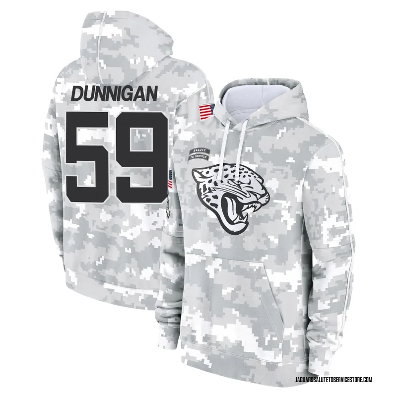 Men's Quindarius Dunnigan Jacksonville Jaguars Camo Arctic 2024 Salute to Service Club Fleece Pullover Hoodie