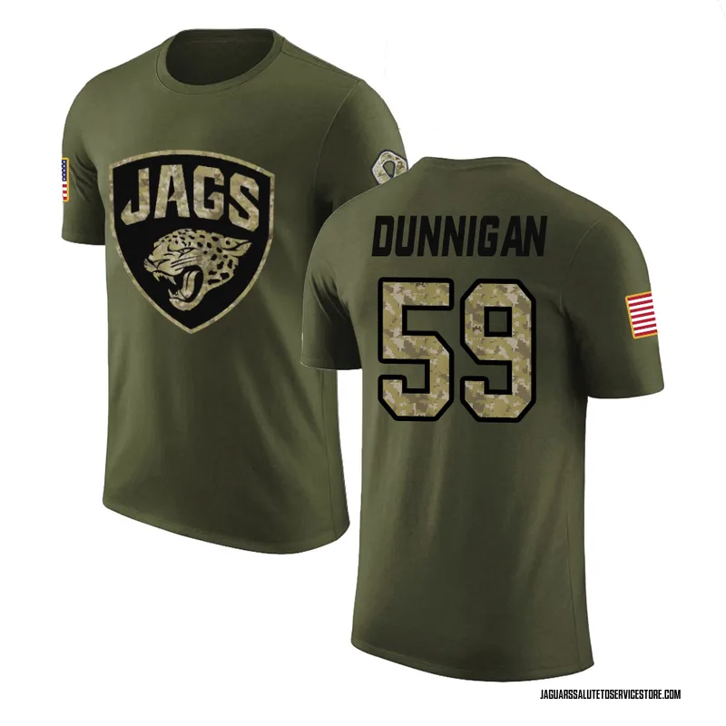 Men's Quindarius Dunnigan Jacksonville Jaguars Legend Olive Salute to Service T-Shirt