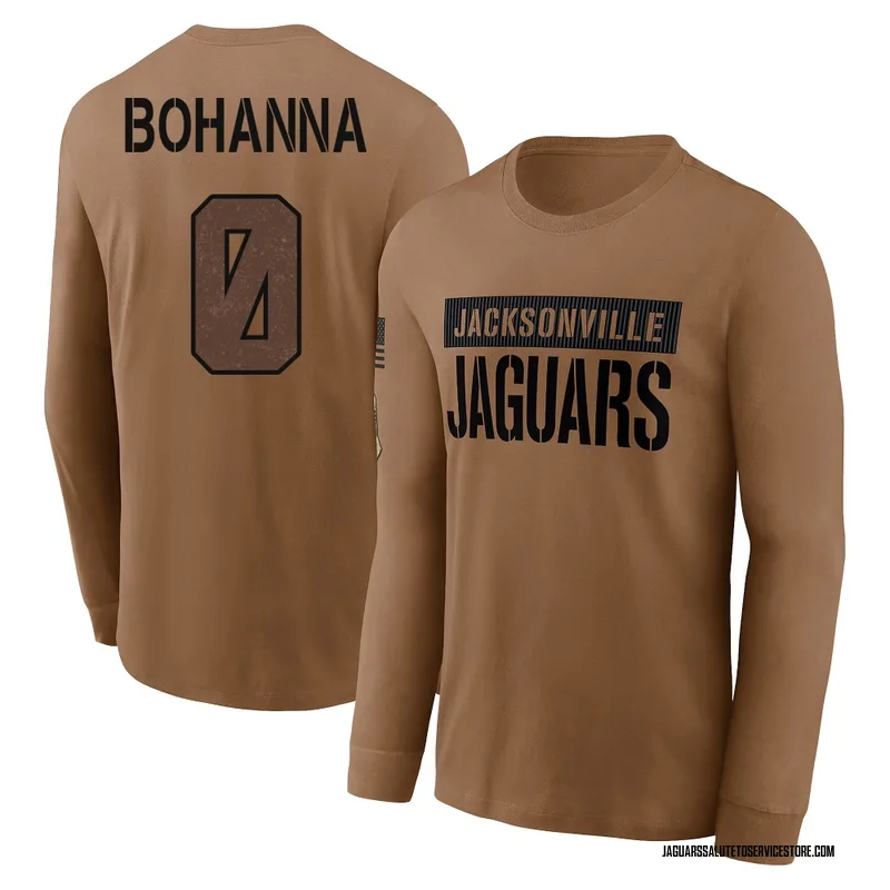 Men's Quinton Bohanna Jacksonville Jaguars Brown 2023 Salute To Service Long Sleeve T-Shirt