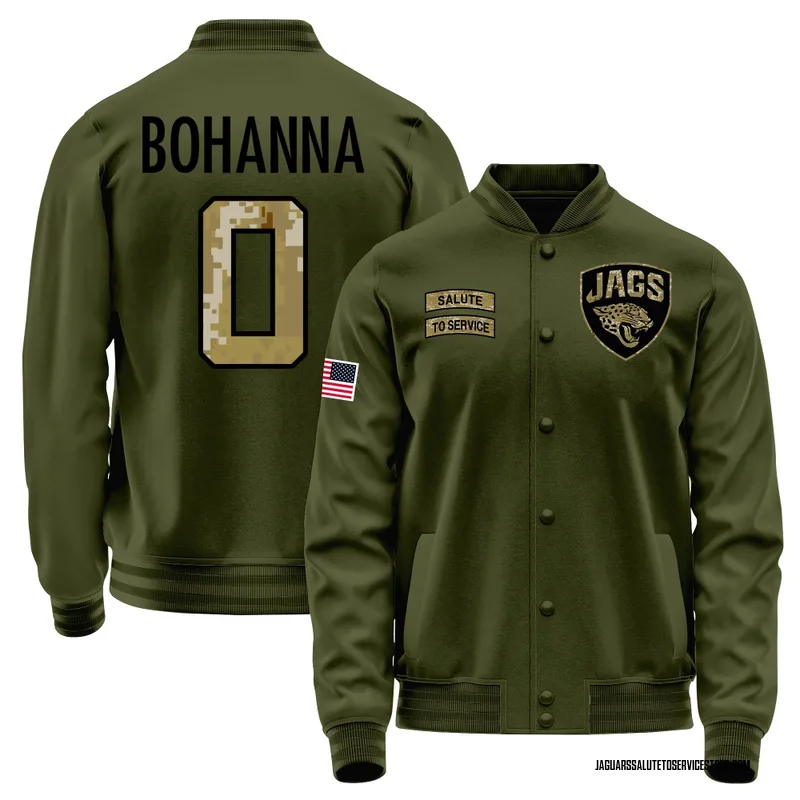 Men's Quinton Bohanna Jacksonville Jaguars Olive Salute to Service Sideline Performance Jacket