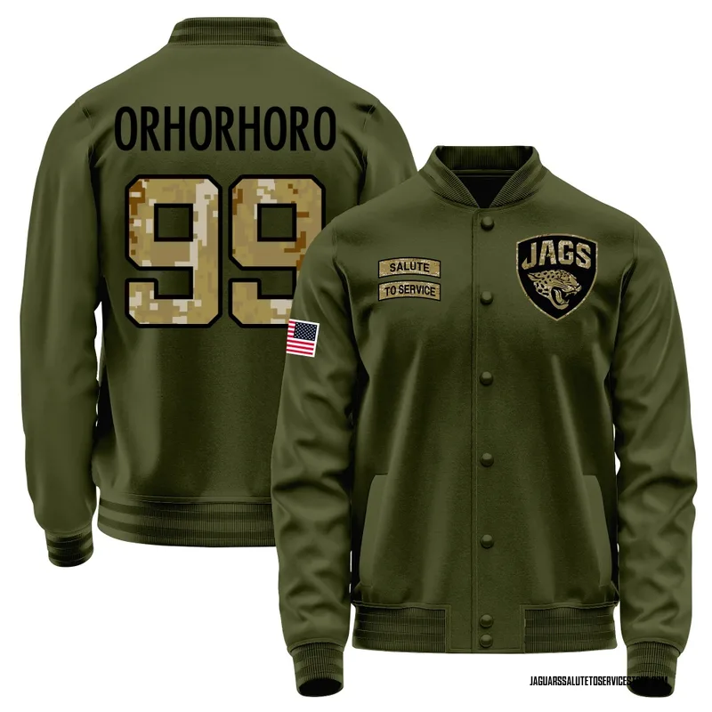 Men's Ruke Orhorhoro Jacksonville Jaguars Olive Salute to Service Sideline Performance Jacket