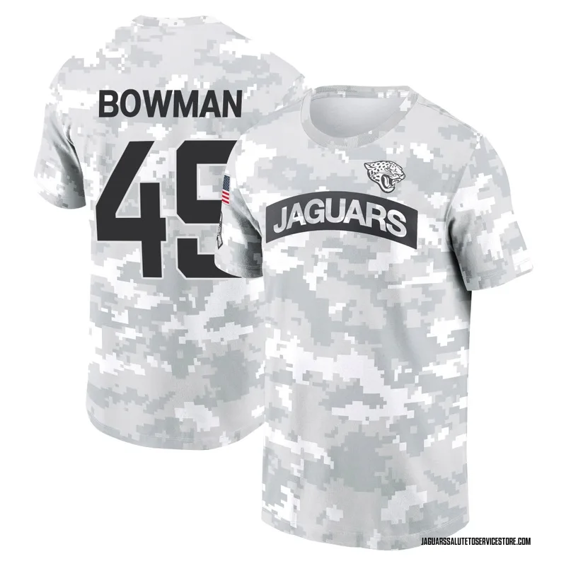 Men's Shawn Bowman Jacksonville Jaguars Camo Arctic 2024 Salute to Service Performance T-Shirt
