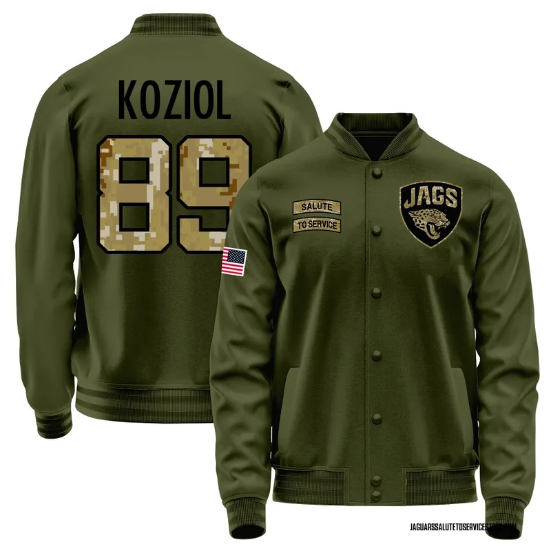 Men's Tanner Koziol Jacksonville Jaguars Olive Salute to Service Sideline Performance Jacket