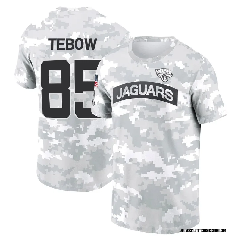 Men's Tim Tebow Jacksonville Jaguars Camo Arctic 2024 Salute to Service Performance T-Shirt